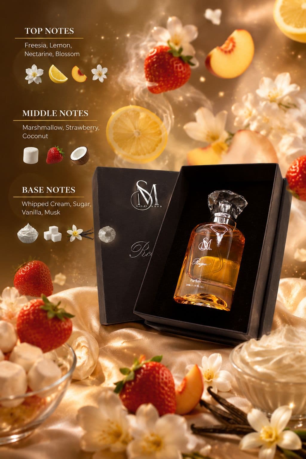 Reigné Eau de Parfum by Scarlet MOOD — bottle in luxury gift box