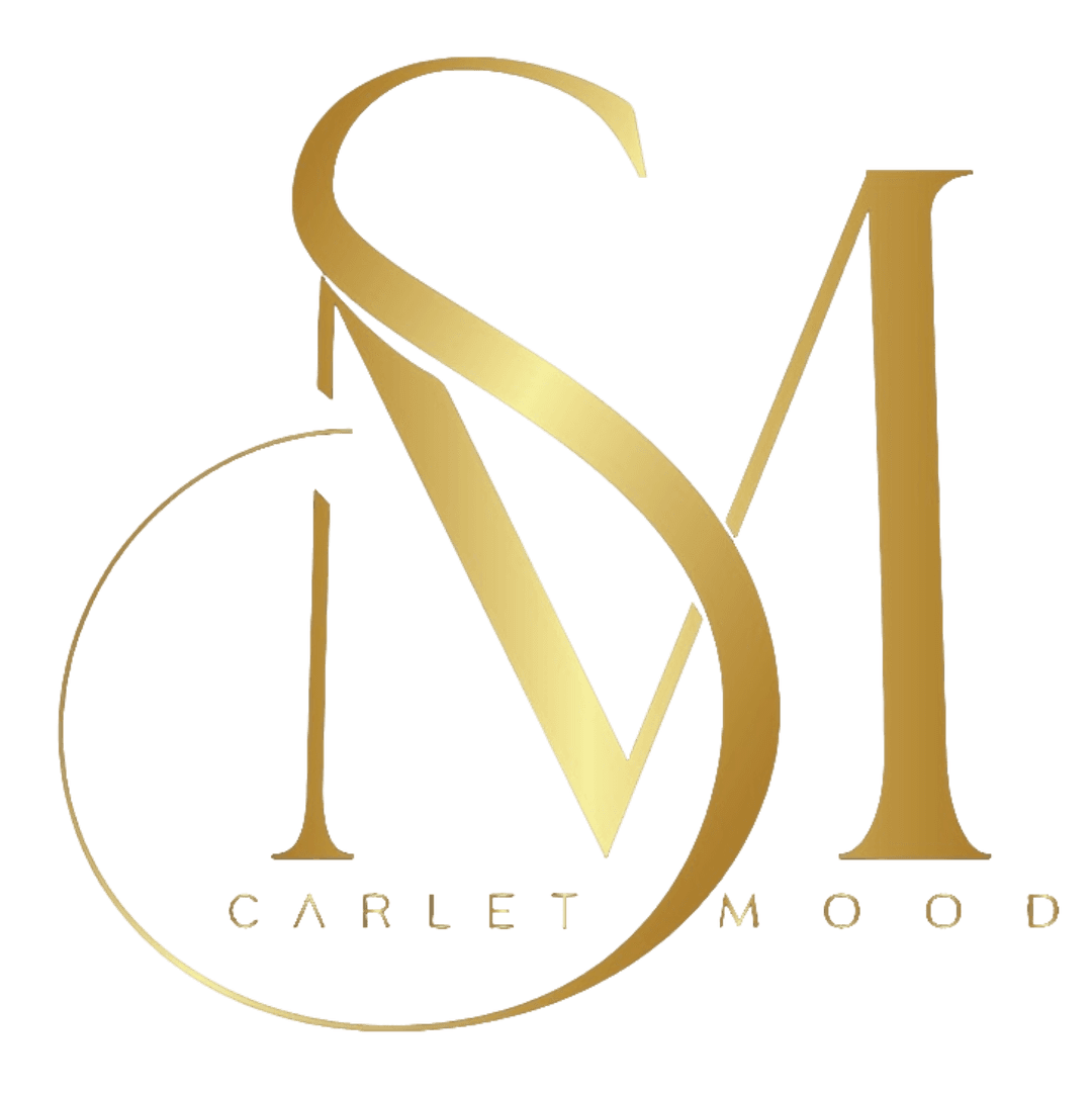 Logo of Scarlet MOOD, a stylized 'S' and 'M' intertwined in a bold, elegant design